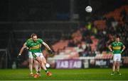 10 December 2023; Conor Glass of Glen kicks a free during the AIB Ulster GAA Football Senior Club Championship Final match between Glen of Derry, and Scotstown of Monaghan, at BOX-IT Athletic Grounds in Armagh. Photo by Ramsey Cardy/Sportsfile