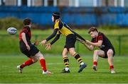 14 December 2023; Jack Fogarty of Patricians Secondary School, Newbridge is tackled by Daniel Halpin of Kildare Town CS during the Division 3A SCT Development Shield final match between Patricians Secondary School, Newbridge and Kildare Town CS at Energia Park in Dublin. Photo by Stephen Marken/Sportsfile