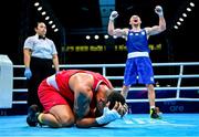 28 June 2023; Kelyn Cassidy of Ireland reacts after losing to Oleksandr Khyzhniak of Ukraine after their Men's 80kg quarter final bout against Gianluigi Malanga of Italy at the Nowy Targ Arena during the European Games 2023 in Krakow, Poland. Photo by David Fitzgerald/Sportsfile