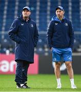 15 December 2023; Senior coach Jacques Nienaber, left, and backs coach Andrew Goodman during a Leinster Rugby captain's run at the RDS Arena in Dublin. Photo by Harry Murphy/Sportsfile