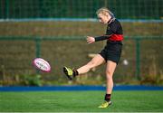 15 December 2023; Zoe Sargent of The High School during the Bank of Ireland Leinster Rugby Senior Girls League match between The High School and Wilson's Hospital at Energia Park in Dublin. Photo by Tyler Miller/Sportsfile