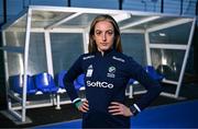 3 January 2024; Hannah McLoughlin poses for a portrait during a Hockey Ireland media conference at the Hockey Pavilion on the Sport Ireland Campus in Dublin. Photo by Sam Barnes/Sportsfile