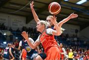 6 January 2024; Ieva Bagdanaviciene of Killester in action against Lauryn Homan of Brunell during the Basketball Ireland Pat Paudie O'Connor Cup semi-final match between Pyrobel Killester and Gurranabraher Credit Union Brunell at Neptune Stadium in Cork. Photo by Eóin Noonan/Sportsfile