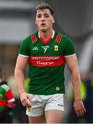 7 January 2024; Eoghan McLoughlin of Mayo reacts after his side's defeat in the Connacht FBD League quarter-final match between Mayo and London at University of Galway Connacht GAA AirDome in Bekan, Mayo. Photo by Tyler Miller/Sportsfile