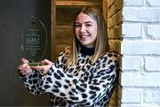 10 January 2024; Lynsey Noone from Galway club Kilkerrin-Clonberne is pictured with The Croke Park/LGFA Player of the Month award for December 2023, at The Croke Park in Jones Road, Dublin. Lynsey produced a Player of the Match performance, scoring four points, at Croke Park on Saturday December 16 as Kilkerrin-Clonberne captured a third successive currentaccount.ie All-Ireland Ladies Senior Club Championship football title. Photo by Tyler Miller/Sportsfile