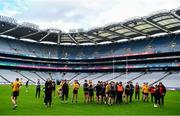 14 January 2024; Listowel Emmets players after their defeat in the AIB GAA Football All-Ireland Junior Club Championship final match between Arva of Cavan and Listowel Emmets of Kerry at Croke Park in Dublin. Photo by Ben McShane/Sportsfile