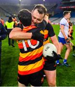 14 January 2024; Pearse Casey, right, and Caolan Reavey of St Patrick's Cullyhanna celebrate after the AIB GAA Football All-Ireland Intermediate Club Championship final match between Cill na Martra of Cork and St Patrick's Cullyhanna of Armagh at Croke Park in Dublin. Photo by Ben McShane/Sportsfile