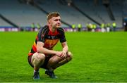 14 January 2024; An emotional Ross McQuillan of St Patrick's Cullyhanna reacts after his side's victory in the AIB GAA Football All-Ireland Intermediate Club Championship final match between Cill na Martra of Cork and St Patrick's Cullyhanna of Armagh at Croke Park in Dublin. Photo by Ben McShane/Sportsfile