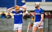 14 January 2024; Laois players, Tom Cuddy and Ryan Mullaney during the Dioralyte Walsh Cup Round 3 match between Galway and Laois at Duggan Park in Ballinasloe, Galway. Photo by Seb Daly/Sportsfile