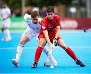 19 January 2024; Lee Cole of Ireland in action against Joaquin Menni of Spain during the FIH Men's Olympic Hockey Qualifying Tournament semi-final match between Ireland and Spain at Campo de Hockey Hierba Tarongers in Valencia, Spain. Photo by Manuel Queimadelos/Sportsfile