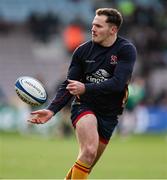 20 January 2024; Jacob Stockdale of Ulster warming up before the Investec Champions Cup Pool 2 Round 4 match between Harlequins and Ulster at Twickenham Stoop in Twickenham, England. Photo by Matt Impey/Sportsfile