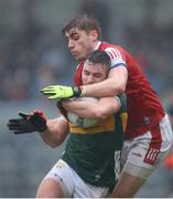 20 January 2024; Graham O’Sullivan of Kerry in action against Ian Maguire of Cork during the McGrath Cup final match between Kerry and Cork at Páirc Ui Rinn in Cork. Photo by Michael P Ryan/Sportsfile