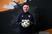 24 January 2024; Goalkeeping coach Ian Fowler poses for a portrait during a Wexford FC squad portraits session at the SETU Carlow Campus. Photo by Stephen McCarthy/Sportsfile