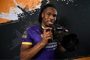 24 January 2024; Thomas Oluwa poses for a portrait during a Wexford FC squad portraits session at the SETU Carlow Campus. Photo by Stephen McCarthy/Sportsfile