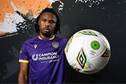 24 January 2024; Thomas Oluwa poses for a portrait during a Wexford FC squad portraits session at the SETU Carlow Campus. Photo by Stephen McCarthy/Sportsfile