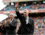 8 September 2013; Former Westmeath player David Kilcoyne waves to the crowd during the Hurling 'Stars of the 80's' tribute. GAA Hurling All-Ireland Senior Championship Final, Cork v Clare, Croke Park, Dublin. Picture credit: Matt Browne / SPORTSFILE