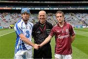 8 September 2013; Referee Cathal McAllister with  Waterford captain Kevin Daly and Galway captain Darragh Dolan. Electric Ireland GAA Hurling All-Ireland Minor Championship Final, Galway v Waterford, Croke Park, Dublin. Picture credit: Matt Browne / SPORTSFILE