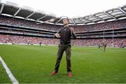 8 September 2013; Street Performer World Champion Cormac Mohally performs freestyle Hurling during the half-time break. GAA Hurling All-Ireland Senior Championship Final, Cork v Clare, Croke Park, Dublin. Picture credit: Stephen McCarthy / SPORTSFILE