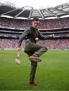 8 September 2013; Street Performer World Champion Cormac Mohally performs freestyle Hurling during the half-time break. GAA Hurling All-Ireland Senior Championship Final, Cork v Clare, Croke Park, Dublin. Picture credit: Stephen McCarthy / SPORTSFILE