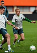 9 September 2013; Republic of Ireland's Paul Green, right, in action during squad training ahead of their 2014 FIFA World Cup Qualifier Group C game against Austria on Tuesday. Republic of Ireland Squad Training, Ernst Happel Stadion, Vienna, Austria. Picture credit: David Maher / SPORTSFILE