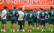 9 September 2013; Republic of Ireland manager Giovanni Trapattoni speaks to his players during squad training ahead of their 2014 FIFA World Cup Qualifier Group C game against Austria on Tuesday. Republic of Ireland Squad Training, Ernst Happel Stadion, Vienna, Austria. Picture credit: David Maher / SPORTSFILE