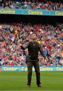 8 September 2013; Street Performer World Champion Cormac Mohally performs freestyle Hurling during the half-time break. GAA Hurling All-Ireland Senior Championship Final, Cork v Clare, Croke Park, Dublin. Picture credit: Barry Cregg / SPORTSFILE
