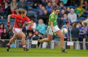 7 September 2013; Louise Galvin, Kerry, in action against Rena Buckley, Cork. TG4 All-Ireland Ladies Football Senior Championship, Semi-Final, Cork v Kerry, Semple Stadium, Thurles, Co. Tipperary. Picture credit: Brendan Moran / SPORTSFILE