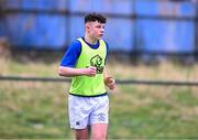 2 February 2024; Andrew McGauran of St Mary’s College ahead of the Bank of Ireland Leinster Schools Senior Cup First Round match between St Mary's College and Wesley College at Energia Park in Dublin. Photo by Dáire Brennan/Sportsfile