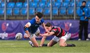 2 February 2024; Jack Halpin of St Mary’s College is tackled by Chris Maclachlann Hickey of Wesley College during the Bank of Ireland Leinster Schools Senior Cup First Round match between St Mary's College and Wesley College at Energia Park in Dublin. Photo by Dáire Brennan/Sportsfile