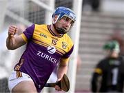 4 February 2024; Séamus Casey of Wexford celebrates scoring his side's first goal during the Allianz Hurling League Division 1 Group A match between Kilkenny and Wexford at UPMC Nowlan Park in Kilkenny. Photo by Piaras Ó Mídheach/Sportsfile