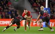 3 February 2024; Seán O'Brien of Munster in action against Ryan Crotty, left, and Christian Lio-Willie of Crusaders during the international rugby friendly match between Munster and Crusaders at SuperValu Páirc Uí Chaoimh in Cork. Photo by Sam Barnes/Sportsfile