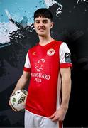 2 February 2024; Arran Pettifer poses for a portrait during a St Patrick's Athletic squad portraits session at Richmond Park in Dublin. Photo by Stephen McCarthy/Sportsfile