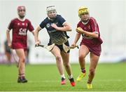 10 February 2024; Grace Connolly of Marino in action against Erin McCambridge of UUM during the Electric Ireland Ashling Murphy Cup final match between Ulster University Magee and Marino at University of Galway Connacht GAA Centre of Excellence in Bekan, Mayo. Photo by Piaras Ó Mídheach/Sportsfile