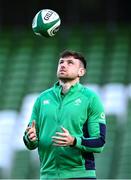 11 February 2024; Hugo Keenan of Ireland before the Guinness Six Nations Rugby Championship match between Ireland and Italy at the Aviva Stadium in Dublin. Photo by Piaras Ó Mídheach/Sportsfile