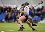 11 February 2024; Aine Keane of University of Limerick in action against Kerrie Finnegan of Technological University Dublin during the Electric Ireland Ashbourne Cup final match between University of Limerick and Technological University Dublin at University of Galway Connacht GAA AirDome in Bekan, Mayo. Photo by Sam Barnes/Sportsfile