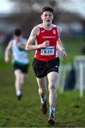 11 February 2024; James Kelsey of Gowran AC, Kilkenny, competes in the Boys U17 3000m during the 123.ie National Intermediate, Masters & Juvenile B Cross Country Championships at DKiT Campus in Dundalk, Louth. Photo by Stephen Marken/Sportsfile