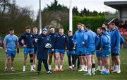 12 February 2024; Senior coach Jacques Nienaber speaks to the forwards during a training session on the Leinster Rugby 12 County Tour at Mullingar RFC in Westmeath. Photo by Harry Murphy/Sportsfile