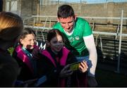 11 February 2024; Gearoid Hegarty of Limerick poses for a picture with supporters after the Allianz Hurling League Division 1 Group B match between Westmeath and Limerick at TEG Cusack Park in Mullingar, Westmeath. Photo by Michael P Ryan/Sportsfile