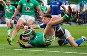 11 February 2024; Dan Sheehan of Ireland is tackled by Stephen Varney of Italy during the Guinness Six Nations Rugby Championship match between Ireland and Italy at the Aviva Stadium in Dublin. Photo by John Dickson/Sportsfile