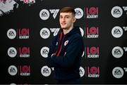 14 February 2024; St Patrick's Athletic player Mason Melia in attendance to launch the 2024 EA SPORTS LOI Academy season at FAI HQ in Abbotstown, Dublin. Photo by David Fitzgerald/Sportsfile