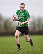 14 February 2024; Rian Kavanagh of South East during the BearingPoint Shane Horgan Cup Round 4 match between Midlands and South East at Ashbourne RFC in Meath. Photo by Ben McShane/Sportsfile