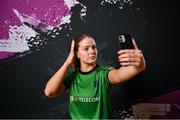 14 February 2024; Becky Watkins poses for a portrait during a Peamount United FC squad portraits at PRL Park in Greenogue, Dublin. Photo by David Fitzgerald/Sportsfile