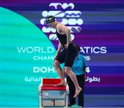 16 February 2024; Mona McSharry of Ireland before competing in the Women's 200m breaststroke final during day six of the World Aquatics Championships 2024 at the Aspire Dome in Doha, Qatar. Photo by Ian MacNicol/Sportsfile