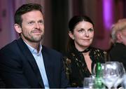 16 February 2024; Ireland Women's head coach Ed Joyce with his wife Fran during the 12th Business Plus Irish Cricket Awards 2024 at Clontarf Castle Hotel in Dublin. Photo by Matt Browne/Sportsfile