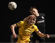 16 February 2024; Dylan Hand of Athlone Town in action against Luka Lovic of Wexford during the SSE Airtricity Men's First Division match between Athlone Town and Wexford at Athlone Town Stadium in Westmeath. Photo by Michael P Ryan/Sportsfile