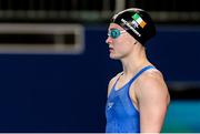 17 February 2024; Mona McSharry of Ireland before competing in the Women's 50m breaststroke heats during day seven of the World Aquatics Championships 2024 at the Aspire Dome in Doha, Qatar. Photo by Ian MacNicol/Sportsfile
