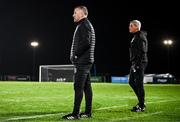 16 February 2024; Waterford assistant manager Alan Reynolds and manager Keith Long during the SSE Airtricity Men's Premier Division match between Waterford and Shelbourne at the Regional Sports Centre in Waterford. Photo by Harry Murphy/Sportsfile