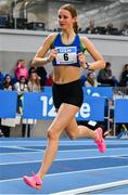 17 February 2024; Goda Buivydyte of Celtic DCH AC, Dublin, competing in the senior women's 1500m during day one of the 123.ie National Senior Indoor Championships at the Sport Ireland National Indoor Arena in Dublin. Photo by Tyler Miller/Sportsfile