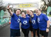 17 February 2024; From left, Darragh Fitzgerald, Edel O'Malley, Noel O'Connell, Sophie Pratt and Dr Eddie Murphy before the Operation Transformation 5K at Phoenix Park in Dublin. Photo by David Fitzgerald/Sportsfile