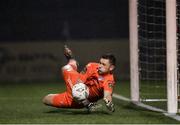 16 February 2024; Wexford goalkeeper Owen Mason makes a save during the SSE Airtricity Men's First Division match between Athlone Town and Wexford at Athlone Town Stadium in Westmeath. Photo by Michael P Ryan/Sportsfile